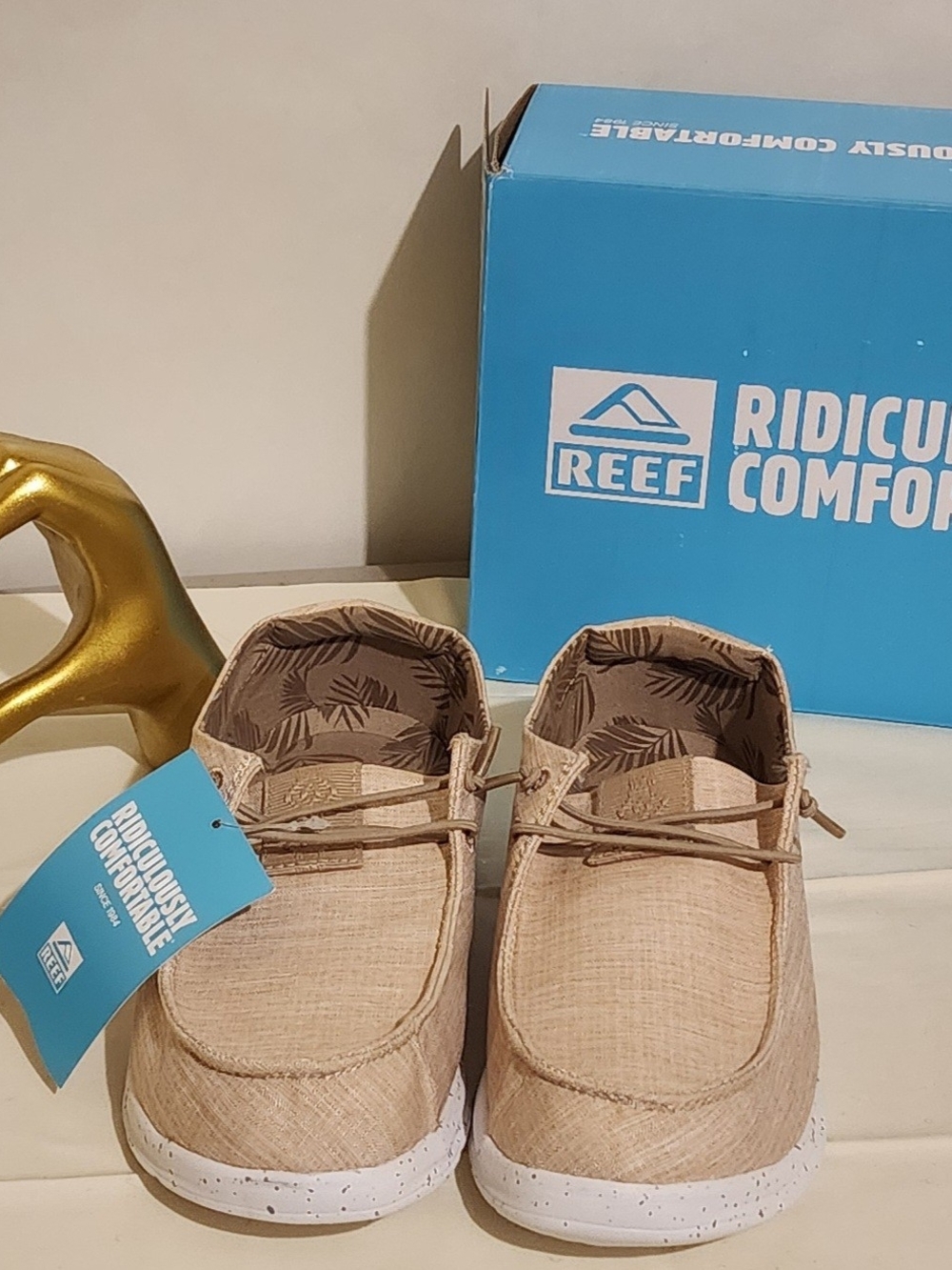 Reef Tan Slip-On Sneakers for Women with White Speckled Sole